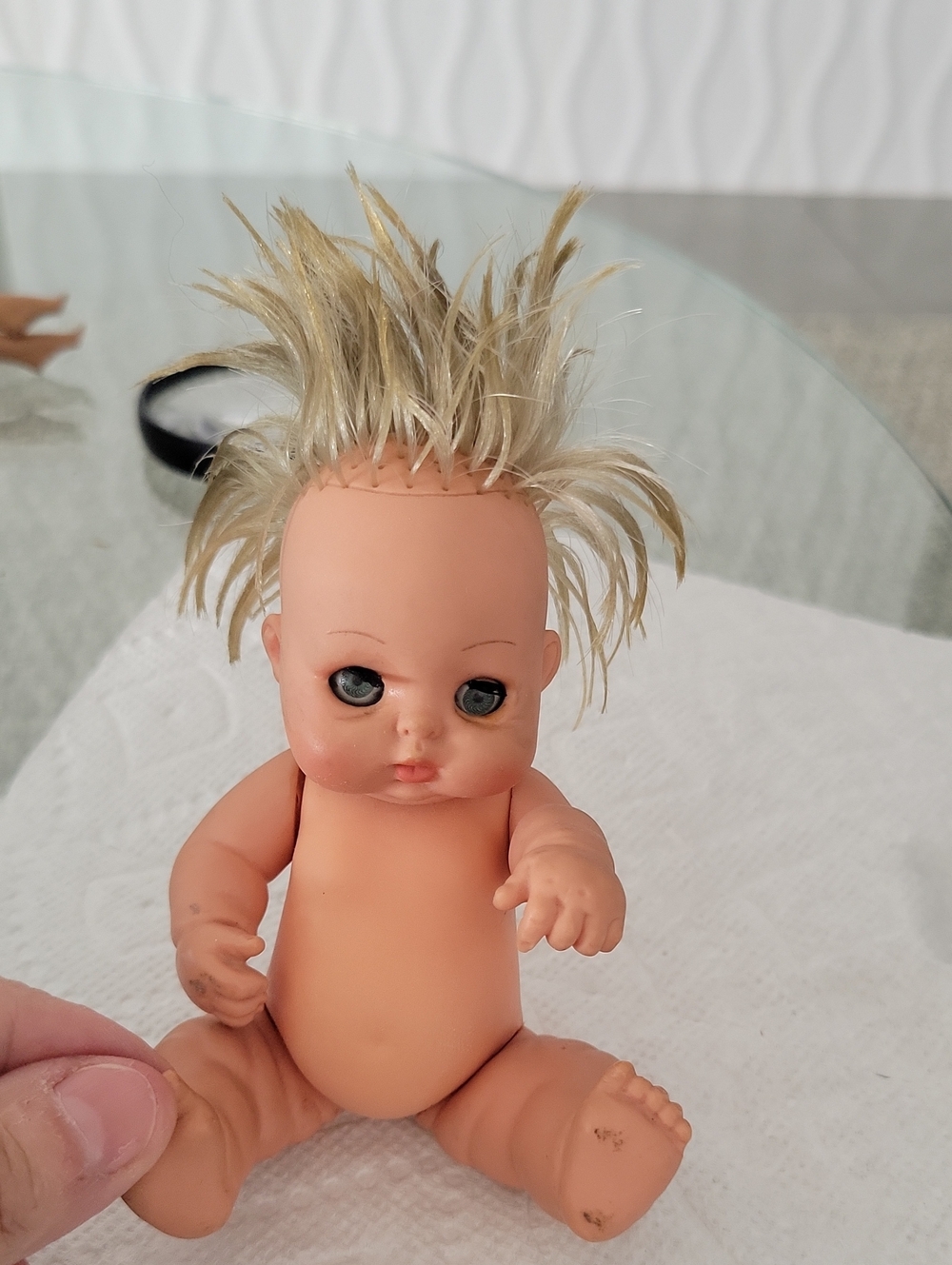 VINTAGE FURGA Blonde-Hair Vinyl Mini Baby Doll.